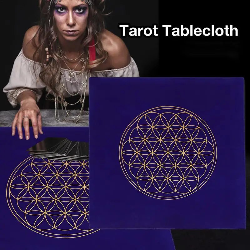 The Flower Of Life Crystal Lattice Tarot Card Tablecloth Velvet Divination Altar Board Game Fortune Astrology Oracle Cards Cloth