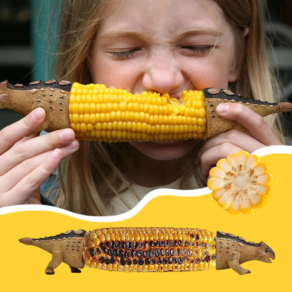 Fun Corn Cob Picks For Barbecue Dinosaur Corn Cob Holders 8-Pack | Fun Dino Corn Skewers For Kids & Adults | Stainless Steel BBQ Utensils Corn On Cob