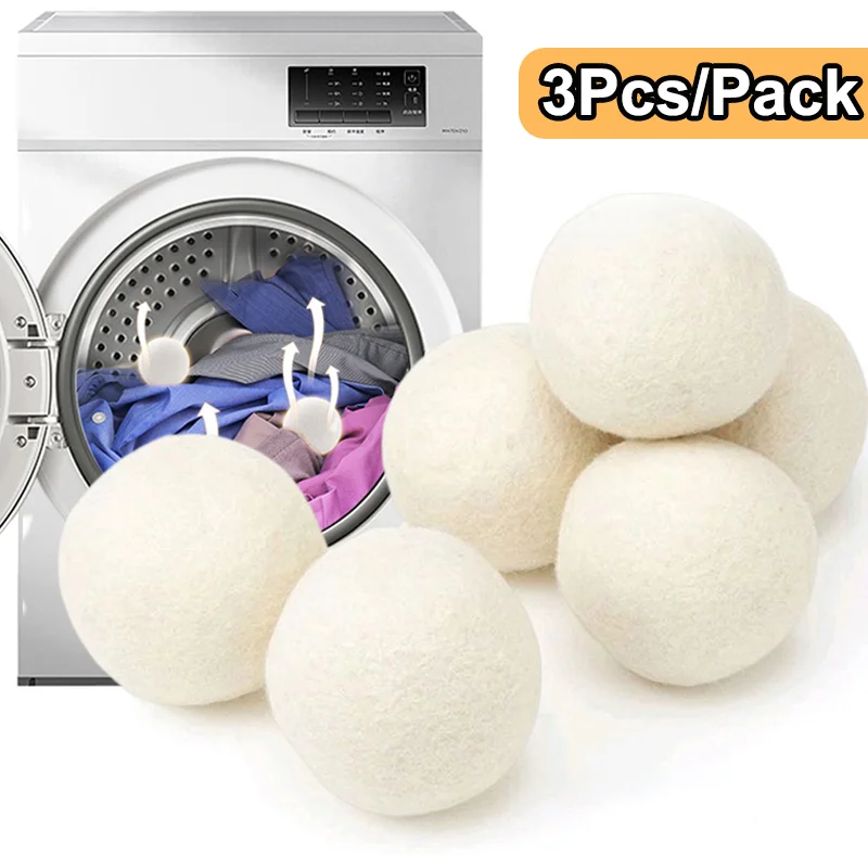 

3/1PCS Wool Dryer Ball Reusable Softener Laundry Ball Drying Wool Ball Fabric Softener Drying Clothes Washing Machine Accessorie