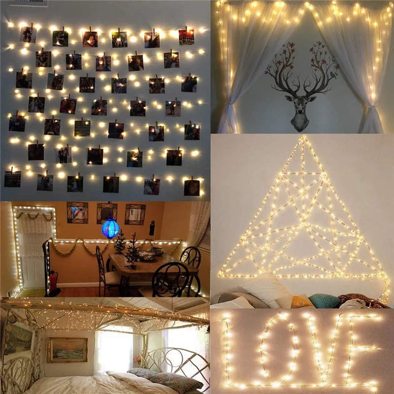 2M/5M/10M LED Photo Clip Lights String Fairy Lights Battery Box Garland Bedroom Home Party Photo Wall Wedding Christmas Decor - Image 4