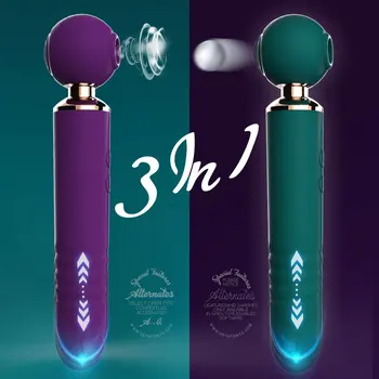 Rechargeable Thrusting Vibrators Powerful Av Magic Wand 3in1 Beating Clitoris G Spot Stimulator Sex Toys Clit Sucker For Women Rechargeable Thrusting Vibrators Powerful Av Magic Wand 3in1 Beating Clitoris G Spot Stimulator Sex Toys Clit