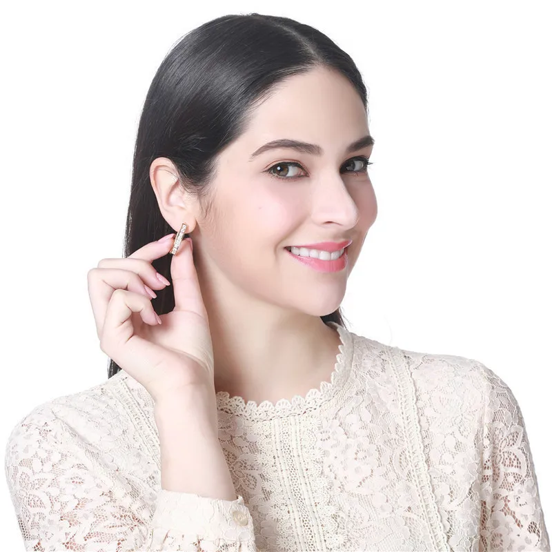 925 sterling silver earring Fashion three-dimensional buckle micro-inlaid zircon steel anti-fading jewelry gold earrings 24k hoop earrings silver earrings silver stud earrings silver hoop earrings womens earrings gold earrings silver needle earrings studded earrings silver dangle earrings gold stud earrings