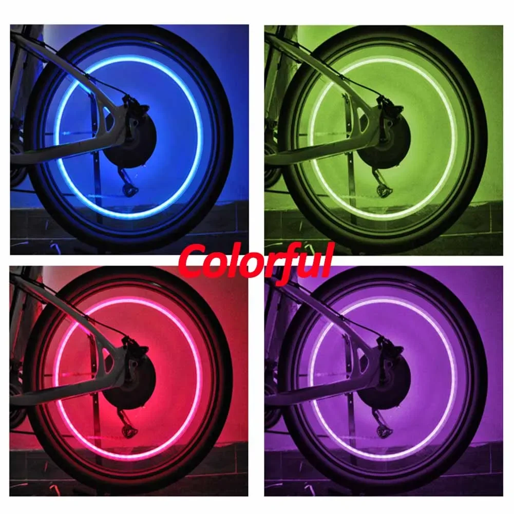 2Pcs Bicycle Tire Valve Cap Lights Durable Tire Lights for Car Air Valve Caps with Lights for Motorcycles BIke