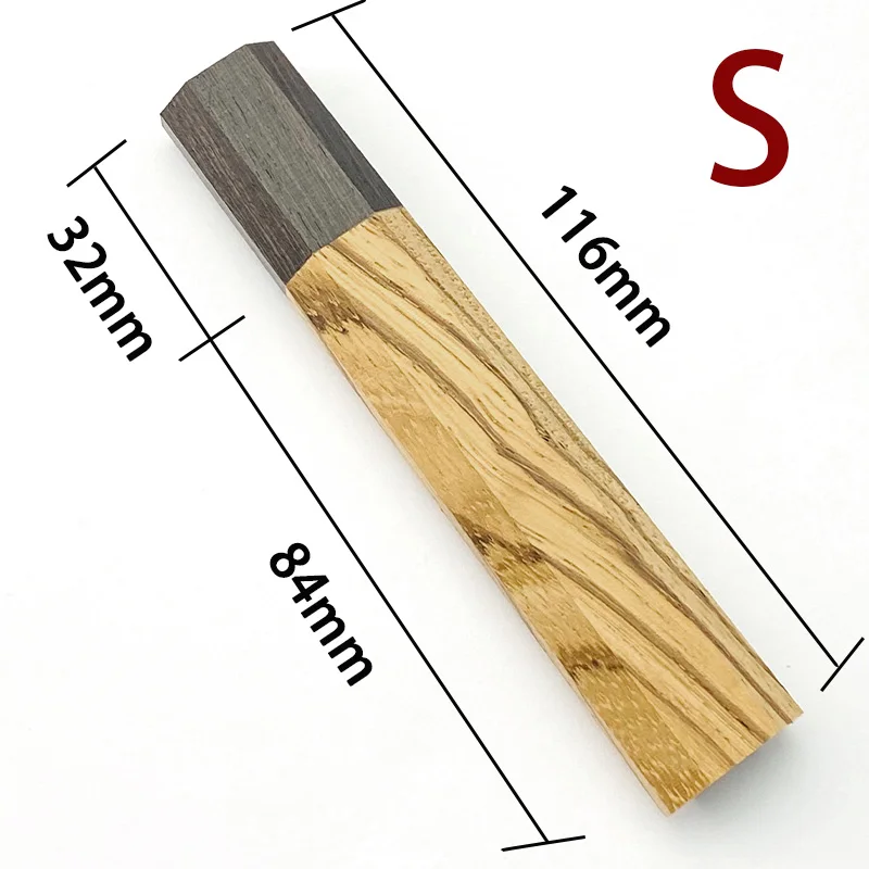 JapaneseStyleOctagonalHandleforKitchenKnifeHandleZebrawood