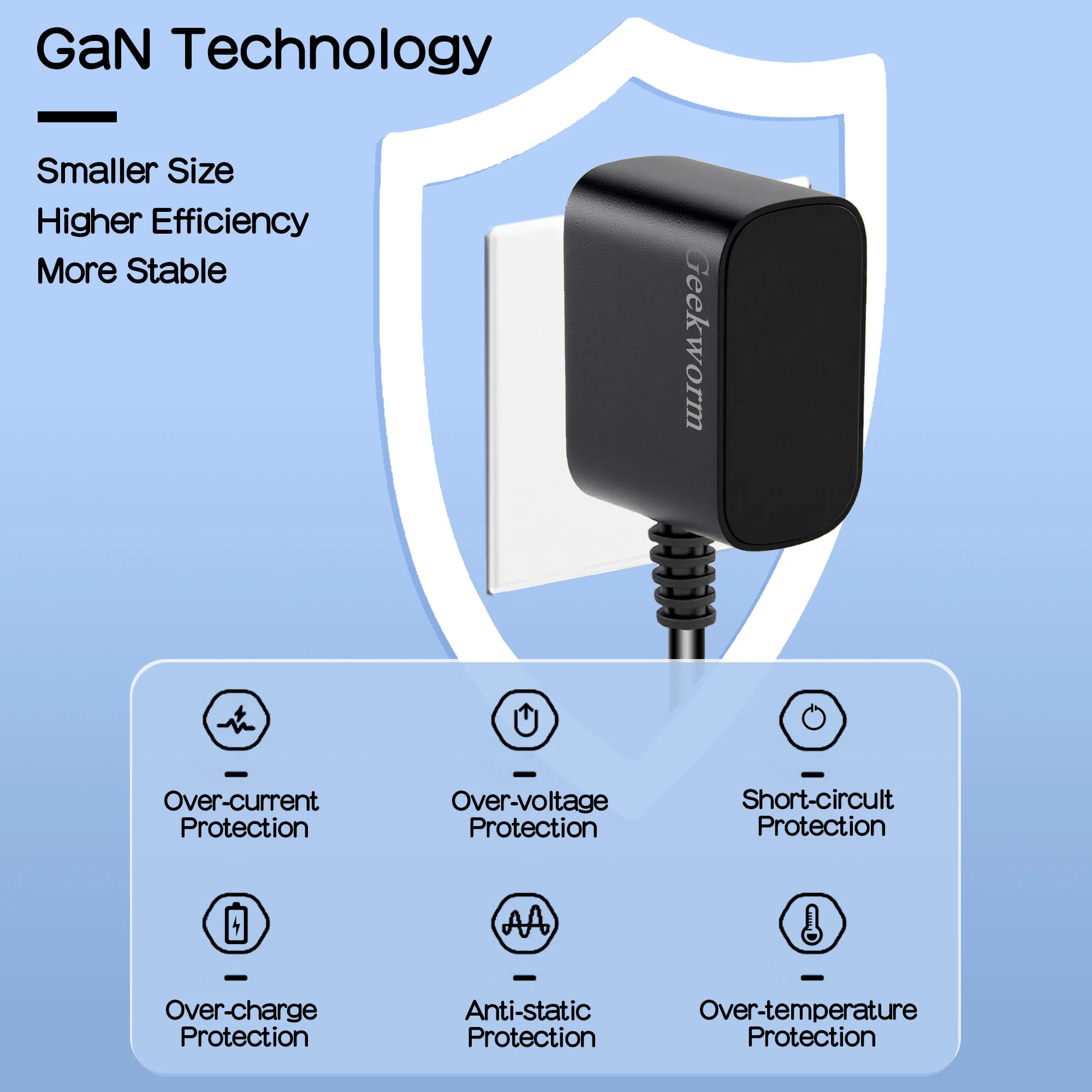 Geekworm Raspberry Pi 5 USB-C Power Adapter GaN PD 27W Type C Power Supply Raspberry Pi 5 Power Adapter
