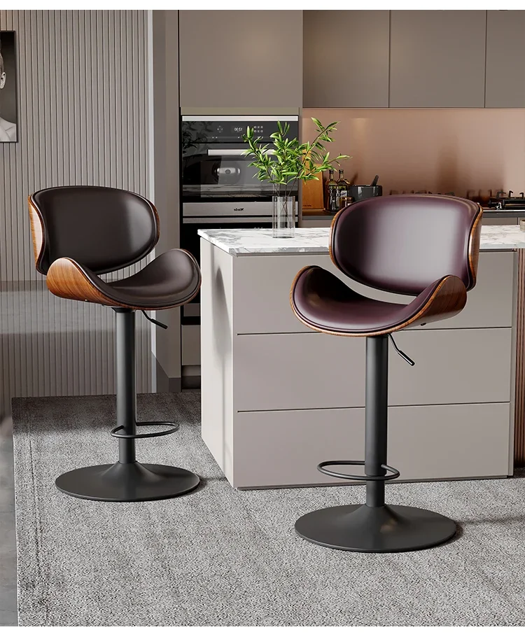 Metal Iron Bar Stool Lift Back High Stool Home Island High Front Desk Chair Conference Room Reception Stools