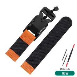 Enhanced Suunto Sports Watch Strap | Quick Release Breathable Nylon Wristband - 22mm (Black)