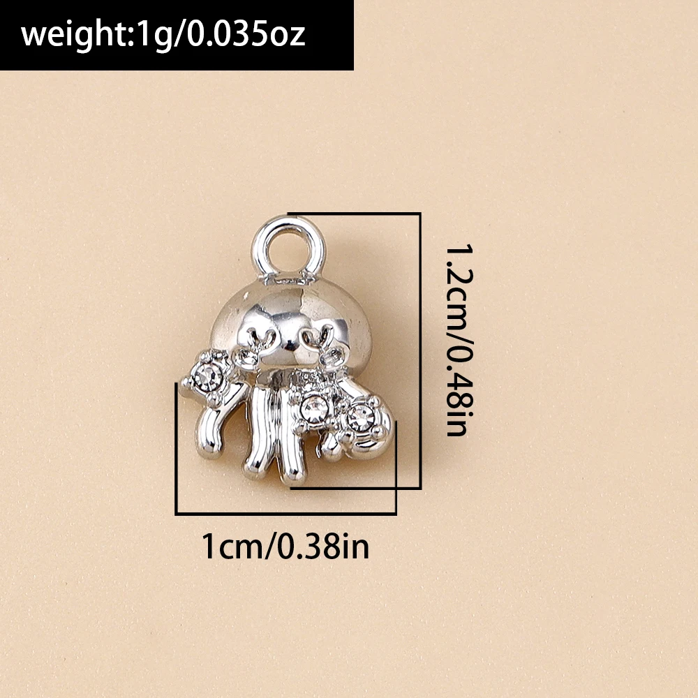 Leslie Mix 5 Stück Meeresorganismus-Charms, niedliche Schildkröte, Seestern, Krabbe, Qualle, Muschelschale für Schmuckherstellung, DIY-Ohrringe, Halsketten – Detail 14