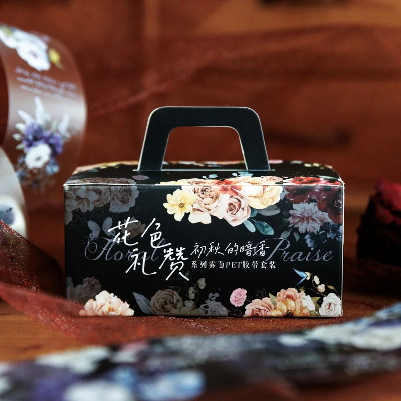 Yoofun 5x200cm Antique Landscaping Flower Special PET Tape Set Creative Floral Scrapbooking Journal Masking Tape Stationery 5