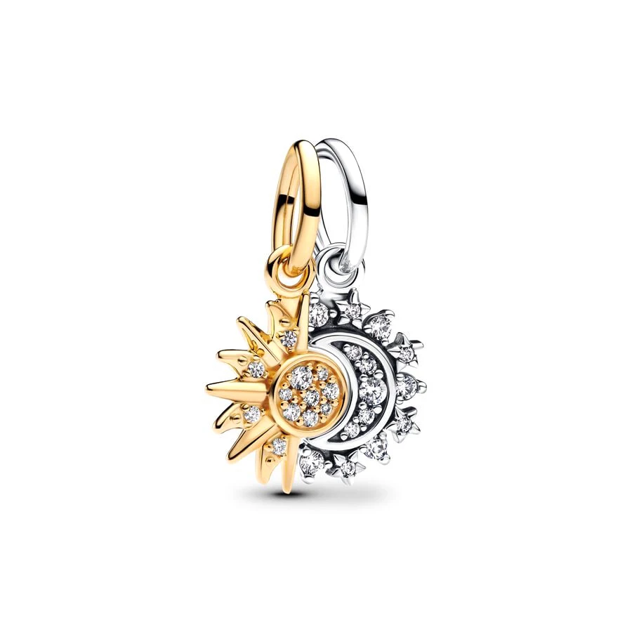 New Aircraft Lightning Pendant Splittable Sun & Moon Charm Bead Fit Original European 925 Silver Bracelet DIY Women Jewelry Gift 2