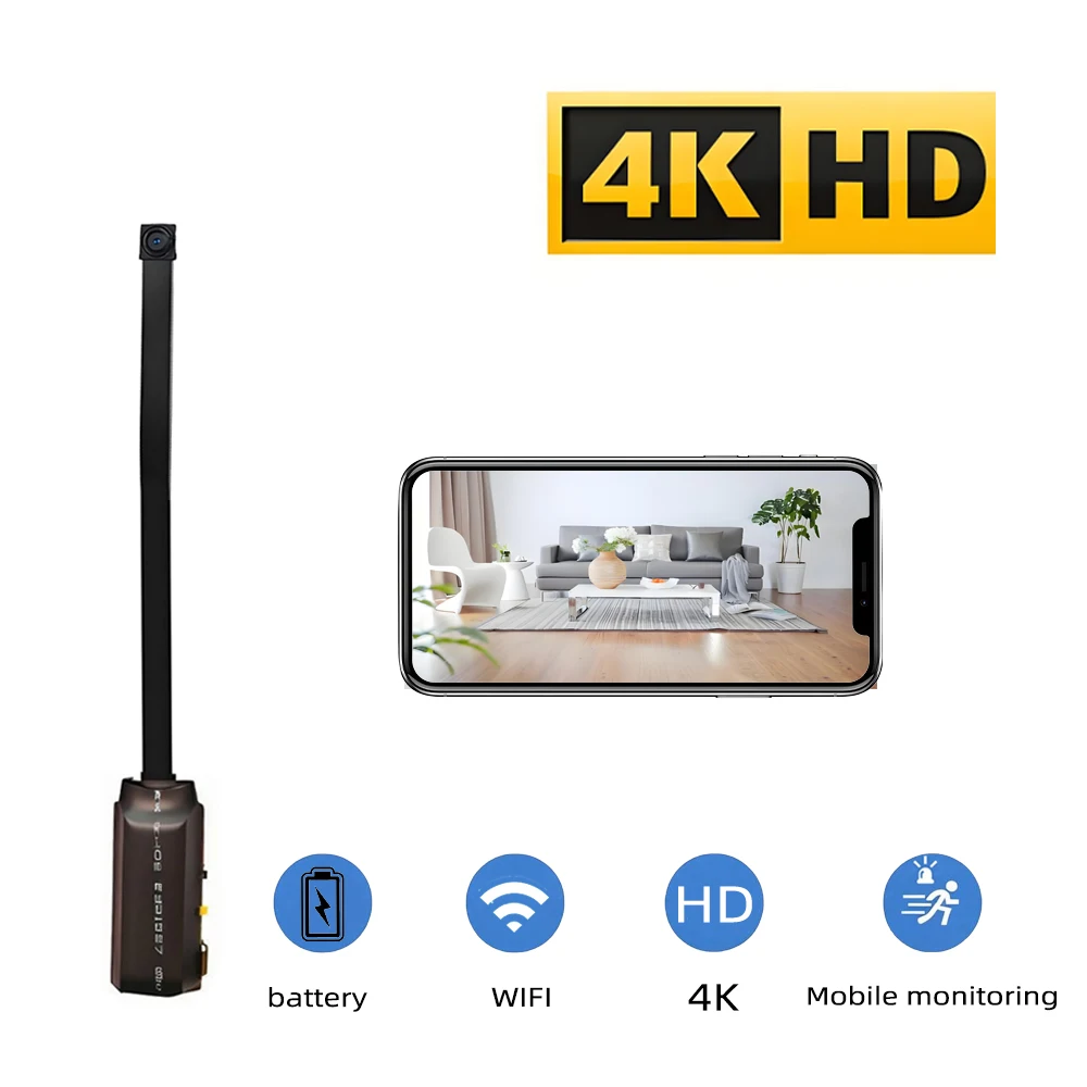 Upgraded version, 4K HD mini WiFi camera, supports remote viewing, motion detection, home nanny style DIY camera Upgraded version, 4K HD mini WiFi camera, supports remote viewing, motion detection, home nanny style DIY camera