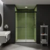44-48 in.W x70 in.H Semi-Frameless Sliding Shower Door,Sliding Shower Door with 1/4" (6mm) Clear SGCC Tempered Glass 1