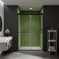 44-48 in.W x70 in.H Semi-Frameless Sliding Shower Door,Sliding Shower Door with 1/4" (6mm) Clear SGCC Tempered Glass 1