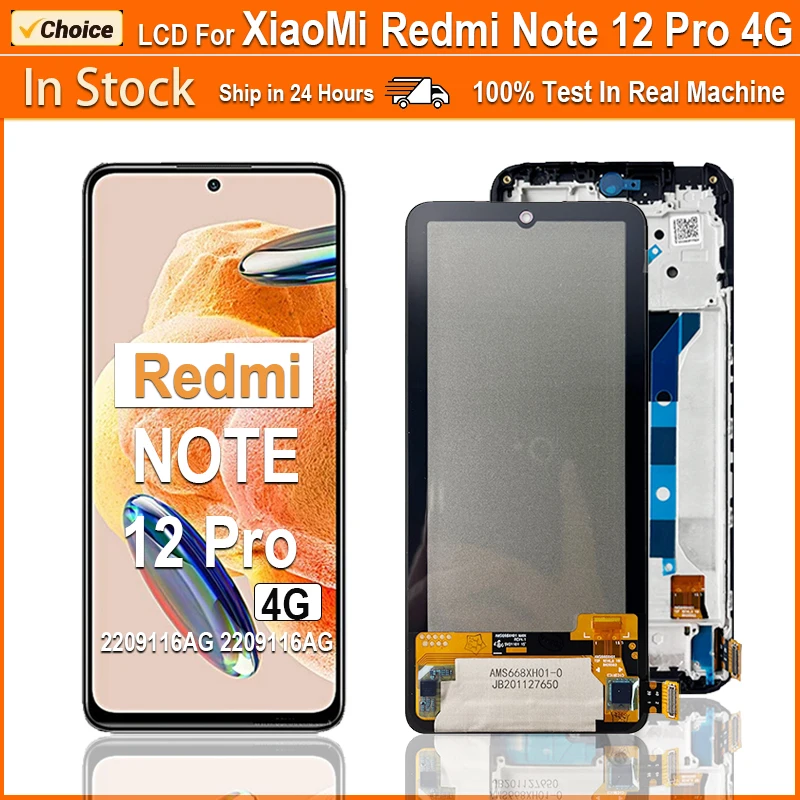Original Ecran LCD Et Vitre Tactile Avec Chassis Noir Pour Xiaomi Redmi Note 12s 560001k7sr00