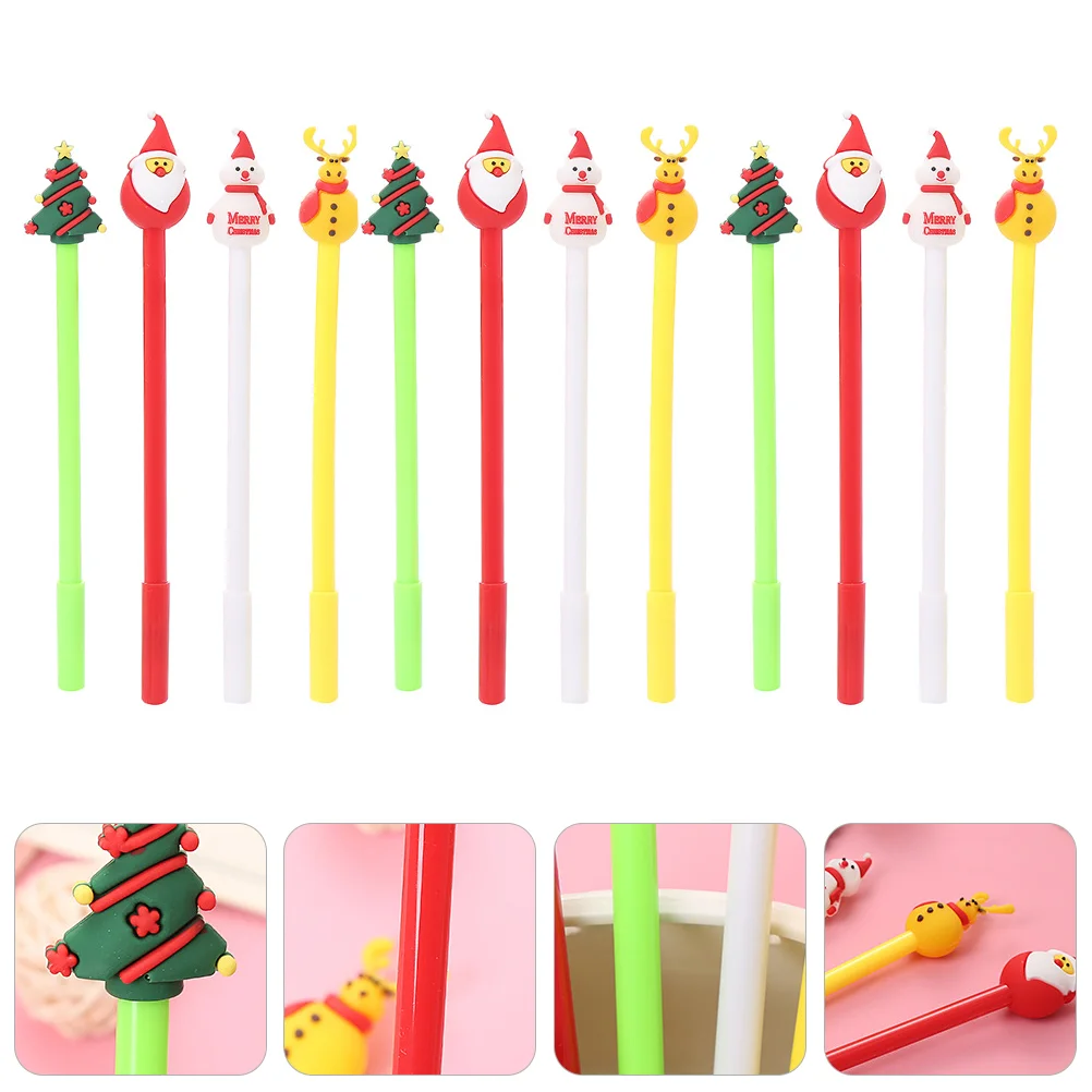

20 Pcs Christmas Gel Pen Toys Kids Xmas Signing Pens Gift Plastic Office Student Stationery Writing