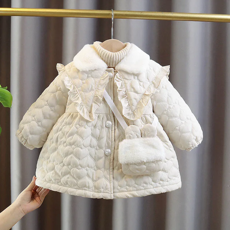 Kids Jackets Winter Coat 1 2 3 4 Years Baby Girl Winter Jacket Christmas Sweet Princess Girls Coat Thicken Warm Children Outerwear Clothing Birthday Gift