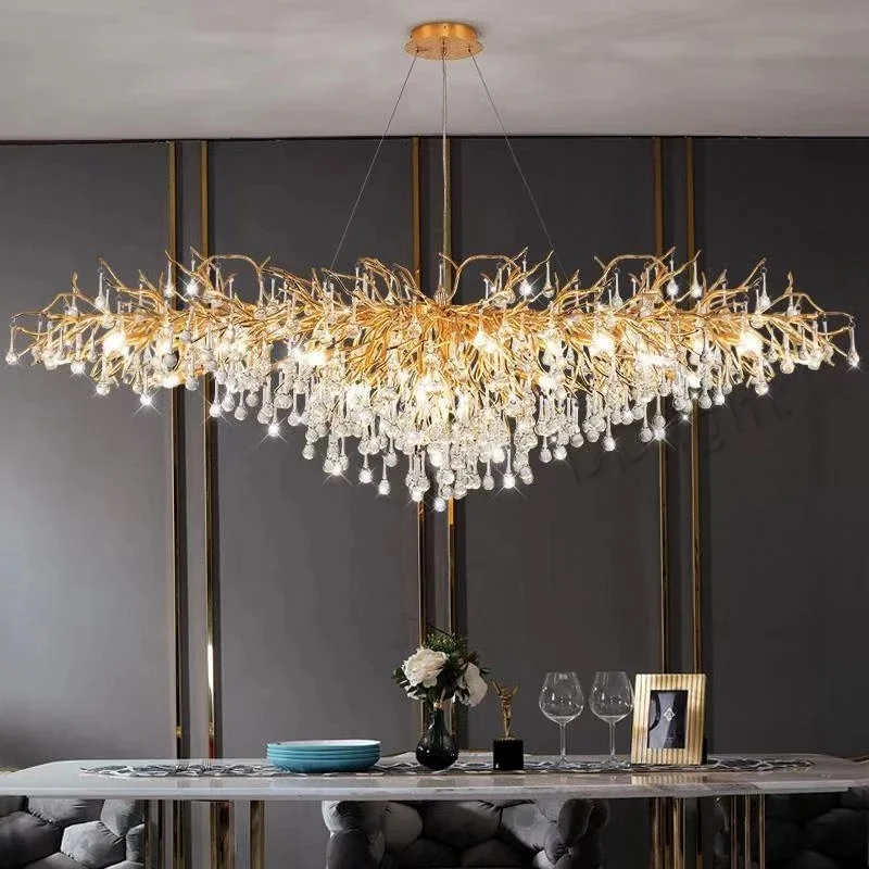 Ceiling chandelier American Luxury Crystal Ceiling Chandelier Modern Lustre Living Dining Bedroom Hanging Lamp Hotel Hall Home Decor Pendant Lights