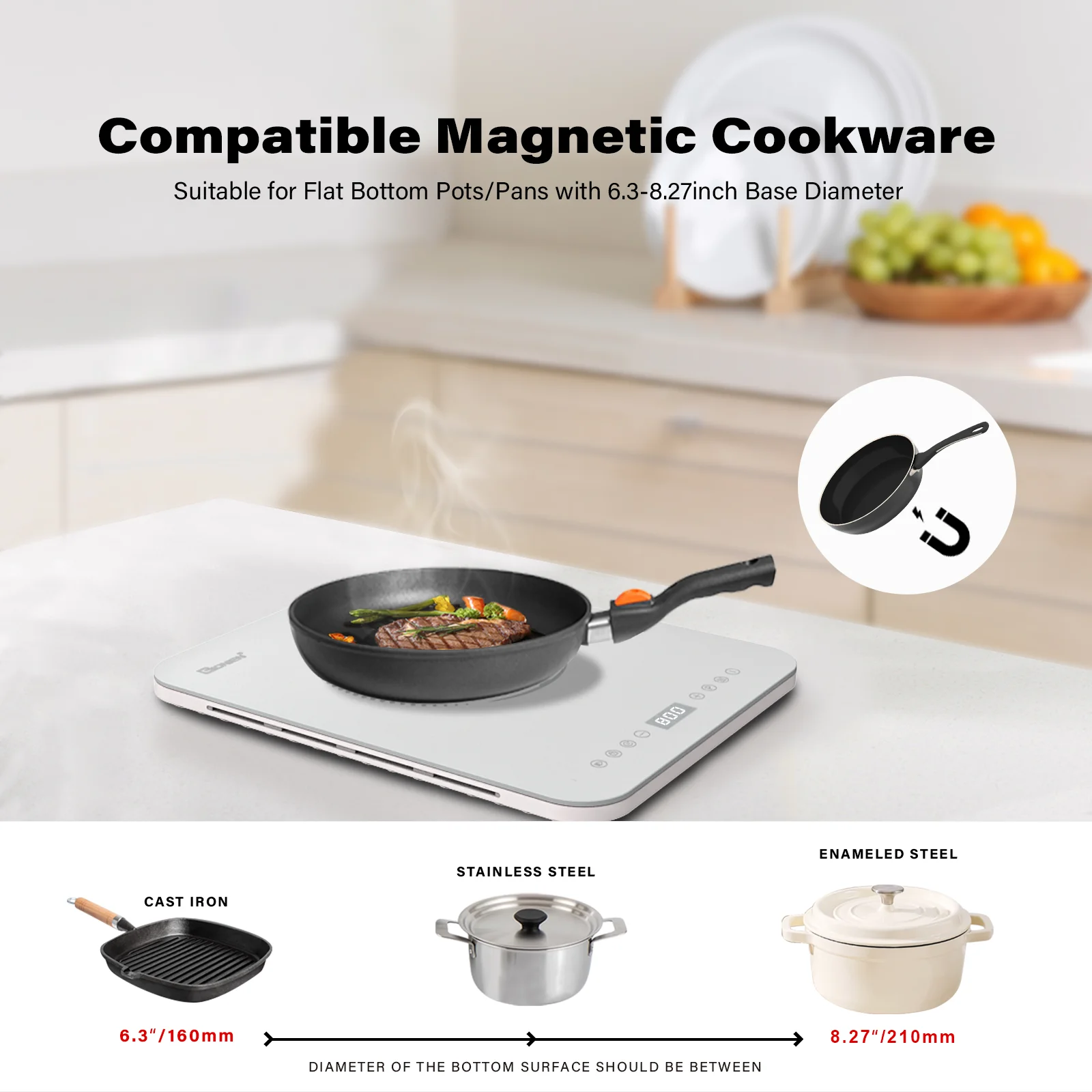 High Quality 0.94-Inch Ultra-Thin 120V Factory-Price Induction Cooktop with Touch Control Home Hotel Use Electric Plastic Stove