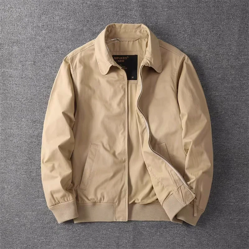 Men's Autumn Casual All Match Jackets, Thick Winter Cotton Outdoor Coat, Solid Color Turn-Down Collar Loose Cargo Jackets