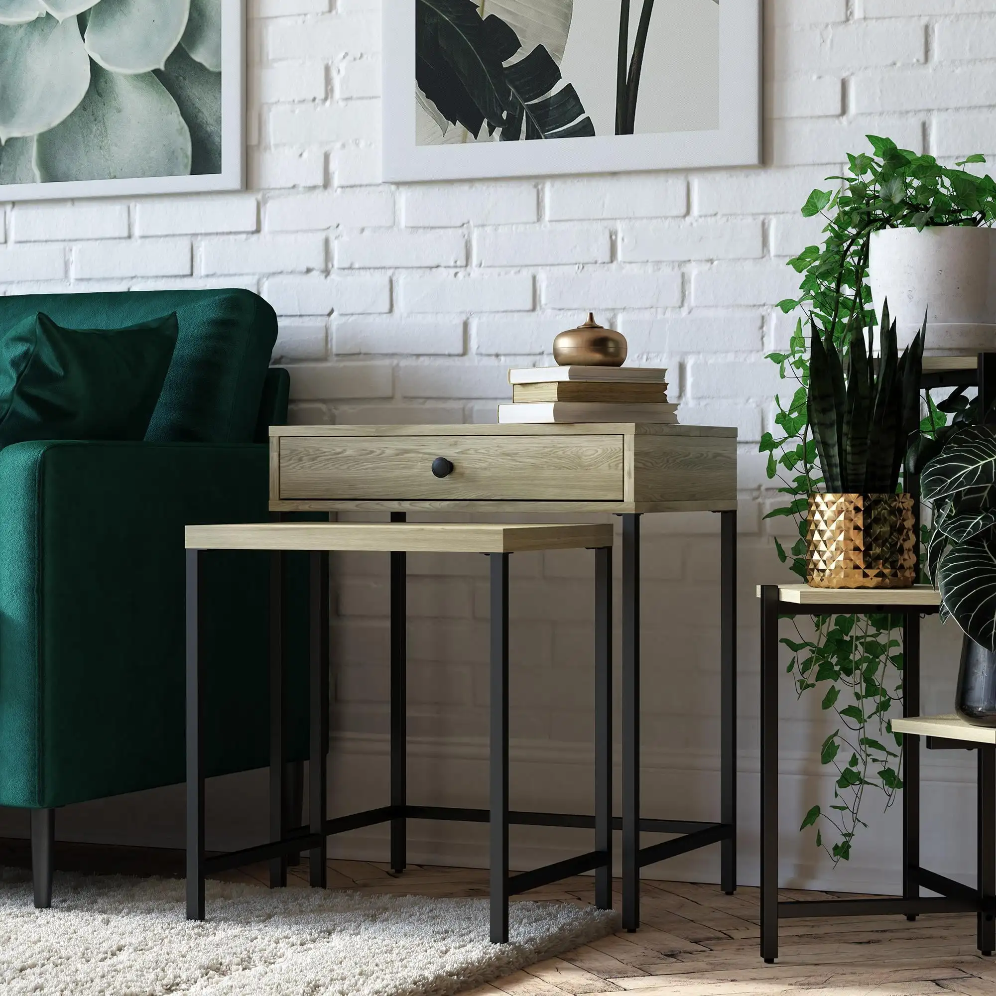 

Ameriwood Home Brookville Nesting Side Tables, Natural