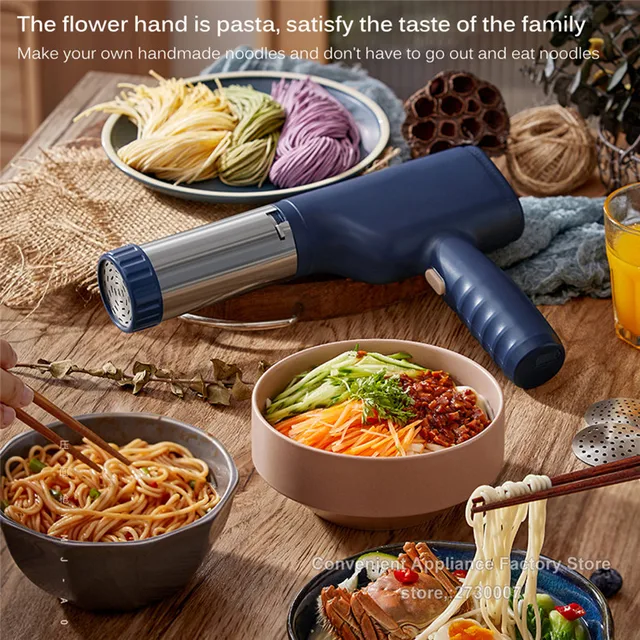 Noodle Maker Home Small Electric 45W 1500mAh Portable Handheld Noodle Press  Pasta Sausage Filling Mould