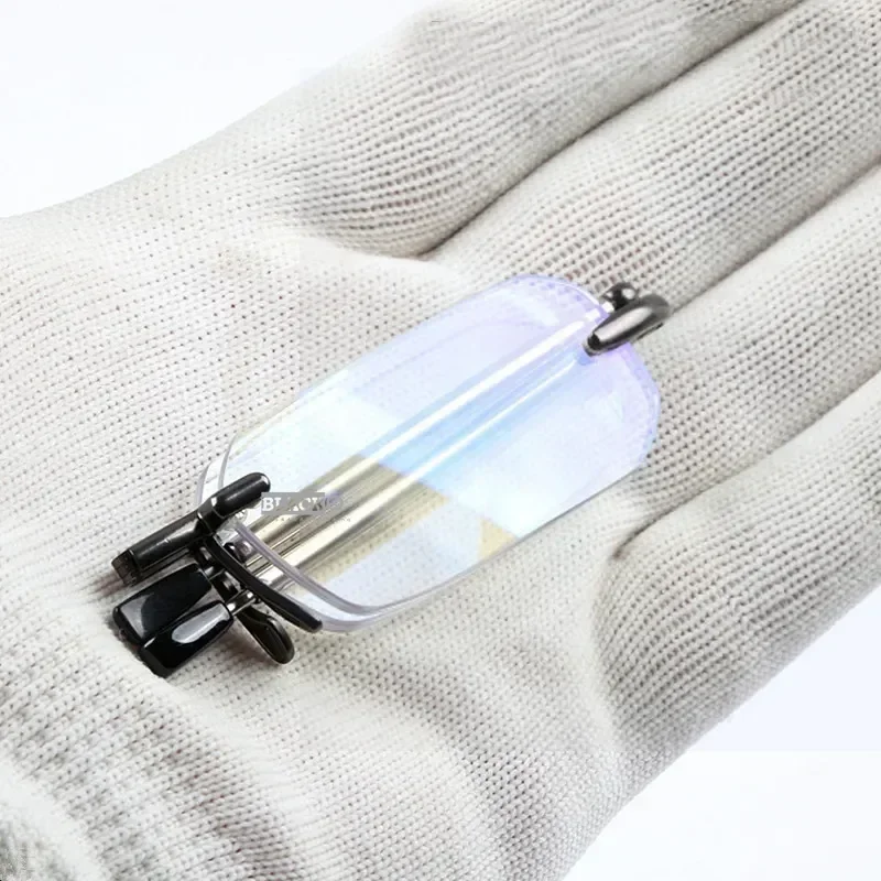 Foldable Rimless Reading Glasses Men Anti-blue Light Eyeglasses Women High Quality New Design Hyperopia Reader 3