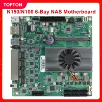 Topton NAS Motherboard Intel N150 N100 6-Bay 6*SATA3.0 2*M.2 NVMe 4*2.5G Nics 1*PCIE X1 1*DDR5 Low Power Firewall ITX Mainboard 1