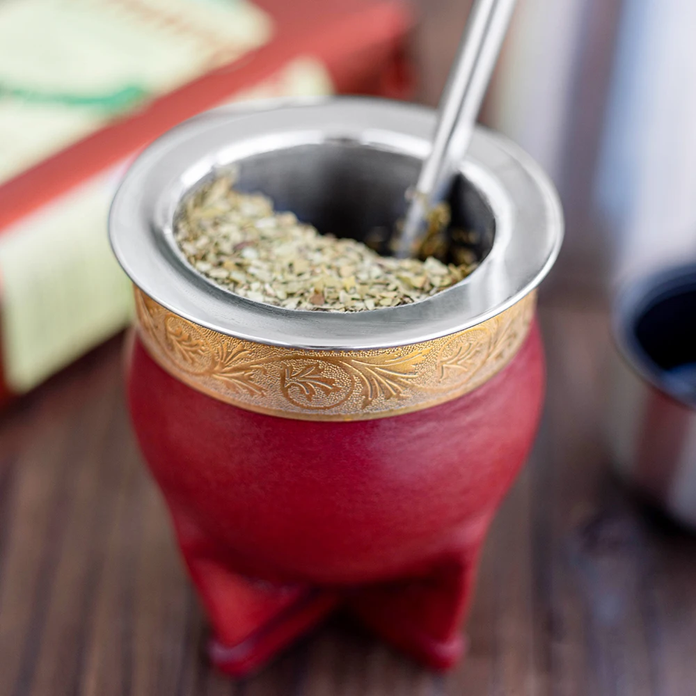 Argentina Yerba Mate Cup With Straw Tea Gourd Mug One Bombilla