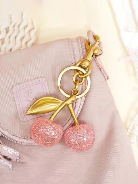 New Fashion Crystal Cherry Pendant Metal Key Chain, Suitable For Daily Wear, For Bag Accessories, Can Send Family Gifts, Friends