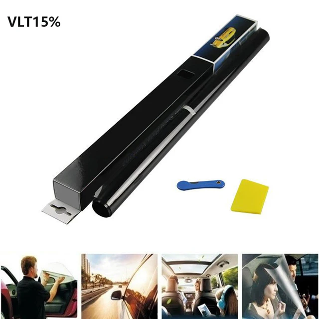 300CM X 50CM Sunshade Film Car Home Tint Film Black Roll 15% VLT Tinting Tools Kit For Car Glass Solar Protection 3
