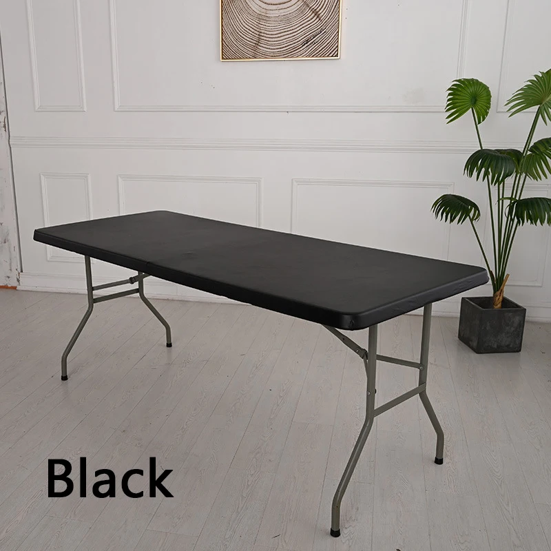 

1PC Edged Table Cover Cloth Tablecloth Waterproof Rectangle Catering Fitted Table Cover with Elastic Polyester Protector