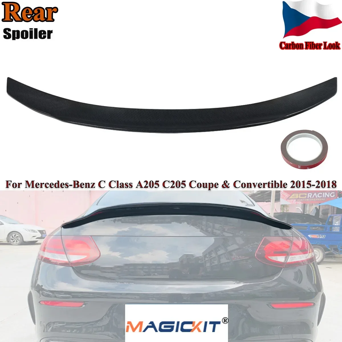 

Задний спойлер MagicKit для Mercedes C Class C205 Coupe 2-Door PSM Style Carbon Look 2015 +