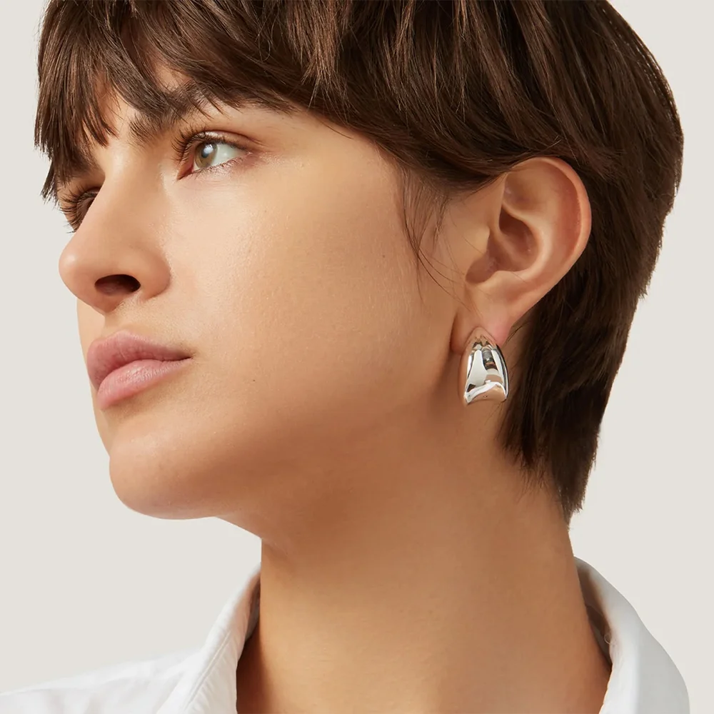 Silver Color New Puff Earrings for Women Sleek Waterproof Water Droplet Chunky Bubbles Women's Earring Chic Jewelry Party Gifts