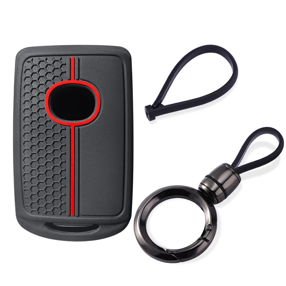 Silicone Car Remote Key Fob Case Cover Key Caps Keyring For Mazda 3 Alexa 2 6 CX3 CX5 CX8 CX9 CX30 CX60 X9 MX30 X5 X9 SS30 MX5