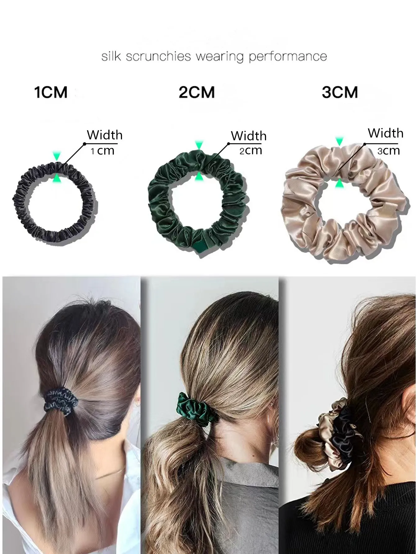 4 Stück Box 100% reine Maul beers eide Haar Scrunchie handgemachte Haar bänder Frauen Mädchen Haarschmuck reine Farbe natürliche Haar gummis 2cm – Detail 7
