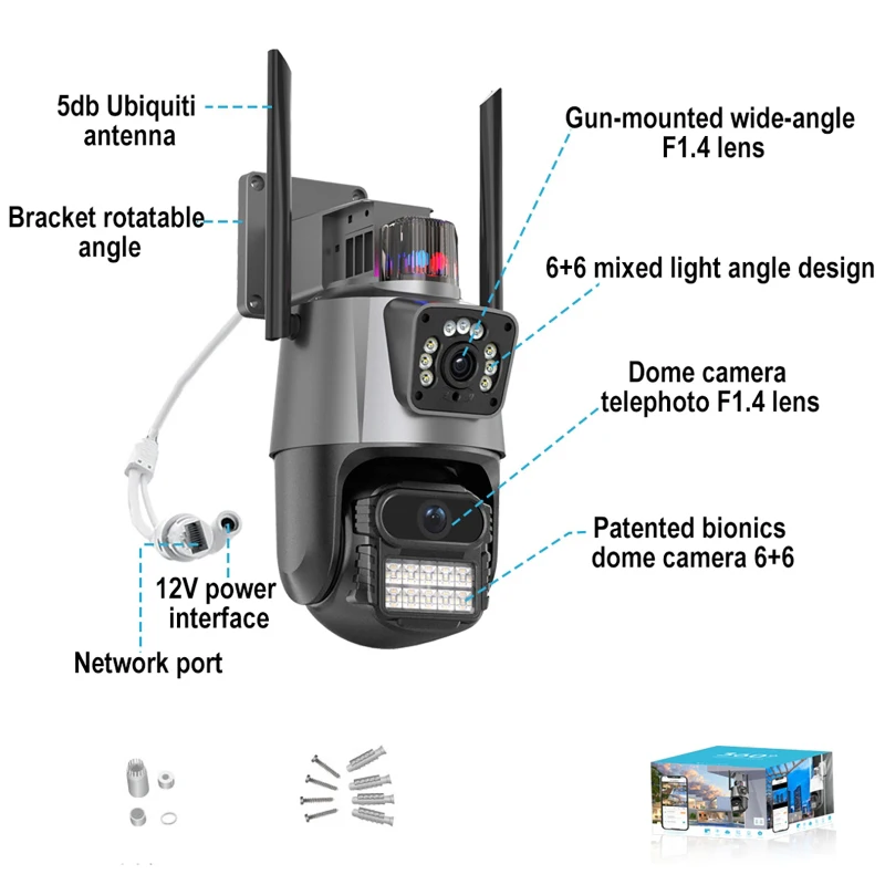 8MP HD Camera WiFi Night Vision Mode 4K IP CCTV Cameras 360