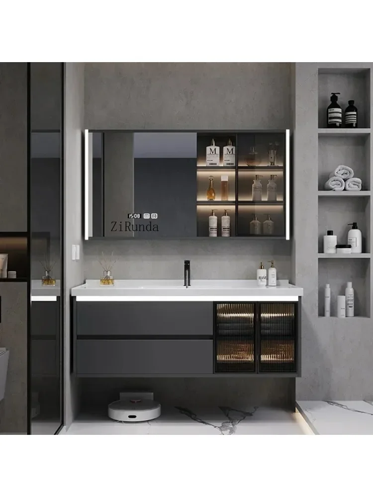 n Simple Bathroom Cabinets Wall-mounted Smart Fog Removal Storage Mirror Cabinets Luxury Home Furniture Mueble Lavabo FYBC
