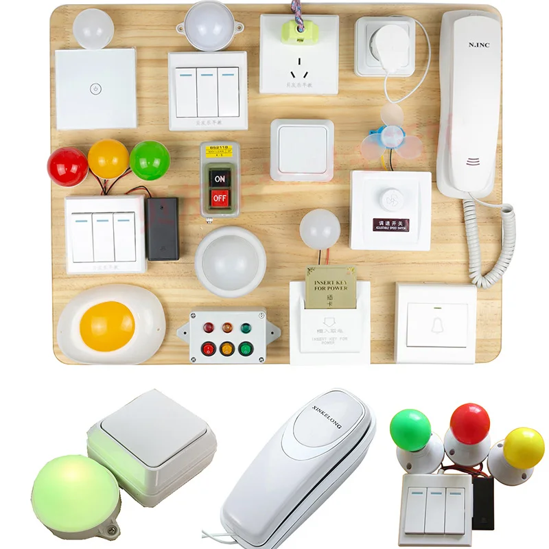 

Baby Activity Busy Board Accessories Busy Edge Montessori Sensory Toys Socket Electrical Busy Board DIY Toys Parts For Children