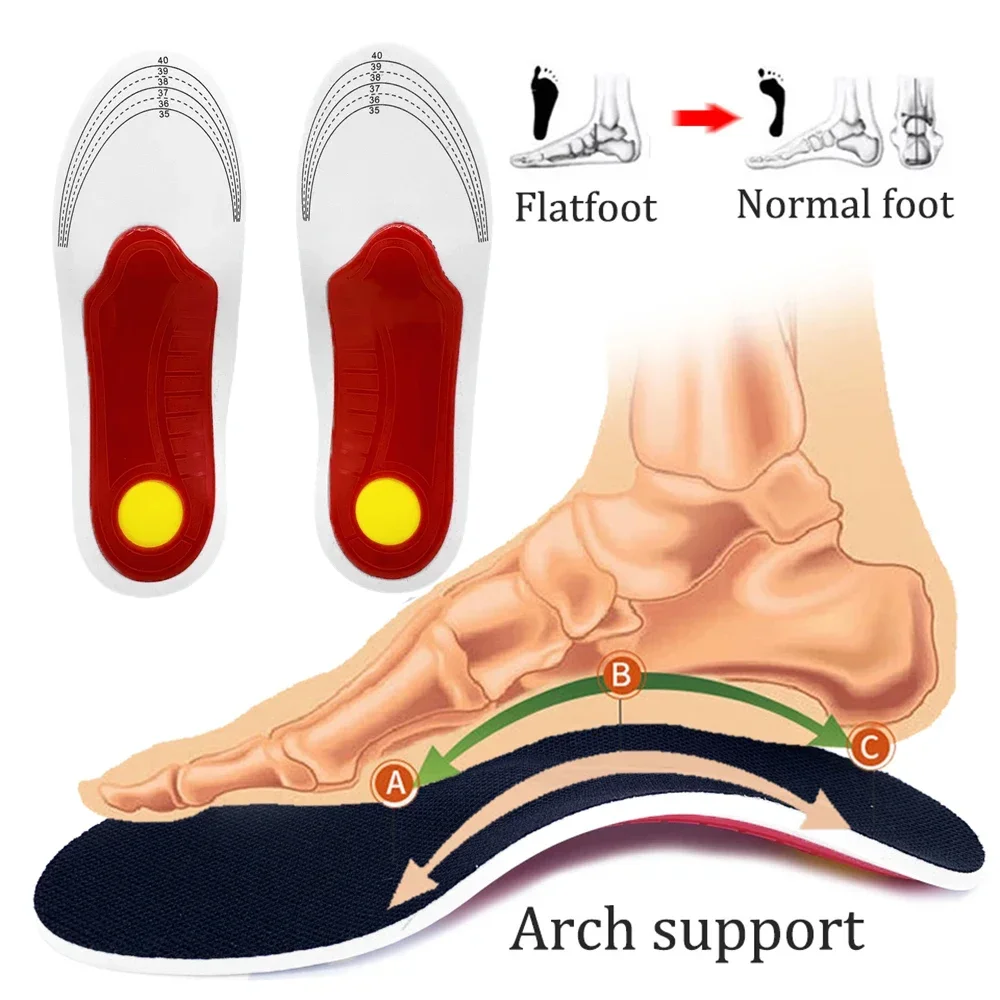 Arch Support Brace Orthotic Insole Arch Support Flatfoot Orthopedic Insoles for Feet Ease Pressure of Air Movement Damping Cushion Padding Insole