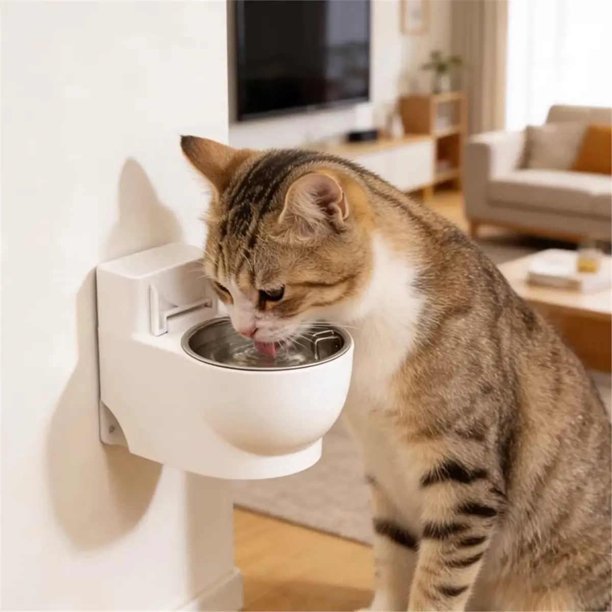 강아지와 고양이 화장실 물통 애완동물 물통 고양이와 강아지 물그릇 화장실형 고양이 물그릇