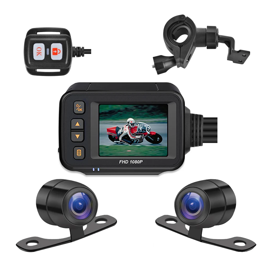 

Waterproof Motorcycle Camera DVR Motorcycle Dashcam 1080P 2 Inch Front Rear Camera Video Recorder Motorcycle Accessories IP65/IP