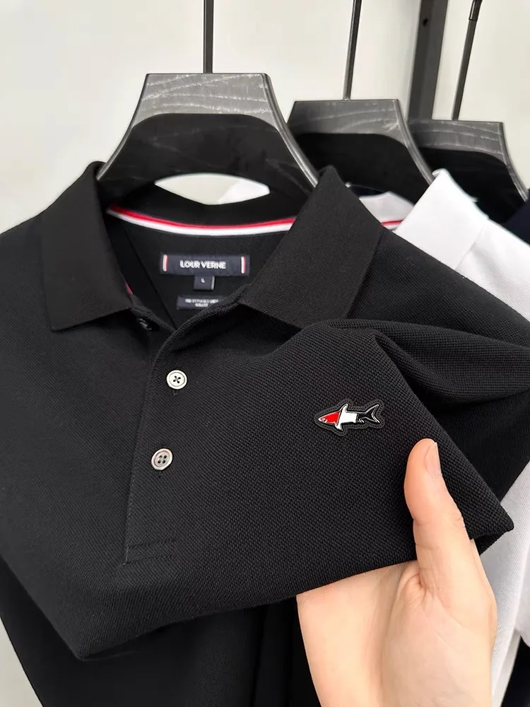 100% cotton luxury brand short sleeve men's POLO shirt summer