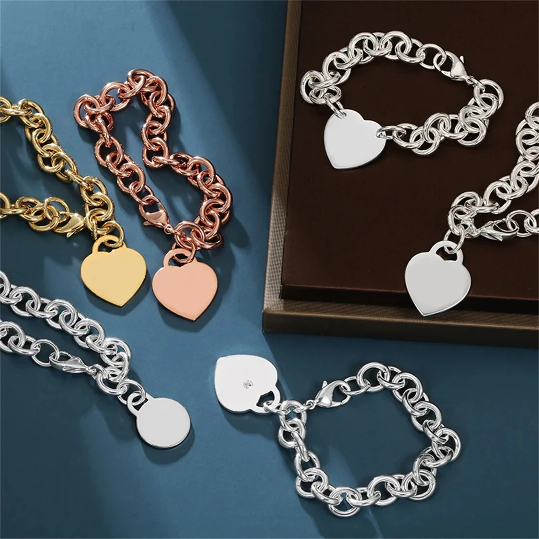 

Stylish and Elegant 925 Sterling Silver Women's Pendant Heart Bracelet Dating Anniversary Party Jewelry Women