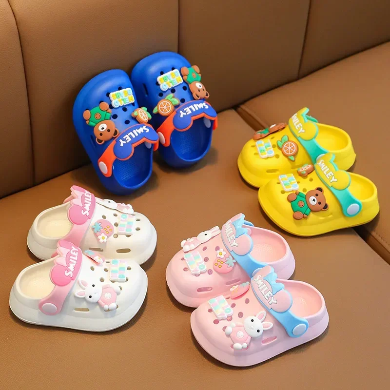 2024 Summer Baby Girl Sandals Cute Cartoon Slippers Newborn Infant Indoor Bath Anti-slip Shoes Baby Boy Beach Sandals 3