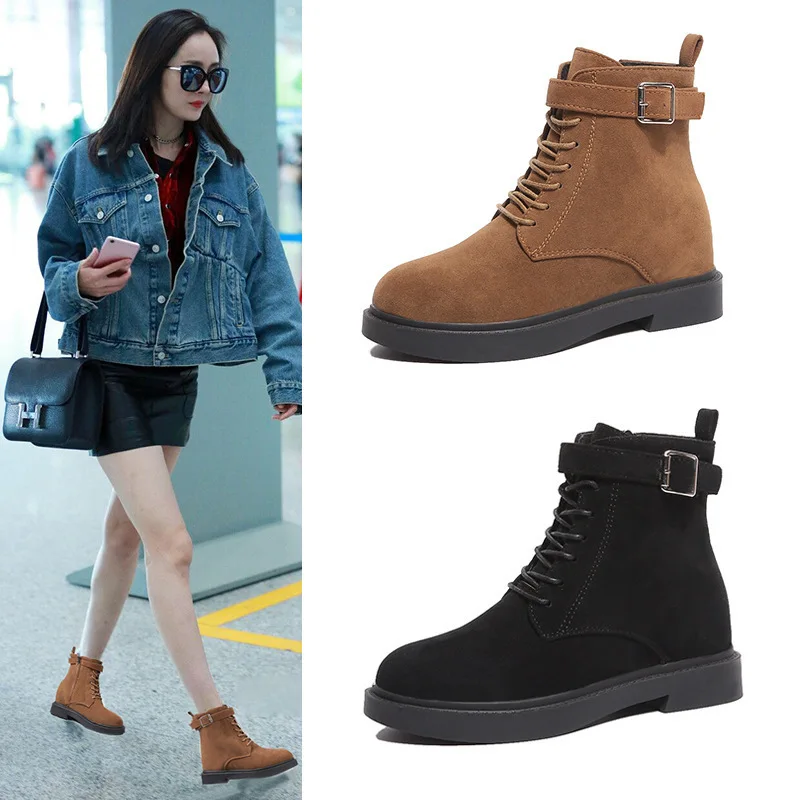 NEW Women Boots Autumn Winter Boots Classic Zipper Snow Ankle Boots Winter Suede Warm Women Shoes Platform Shoes