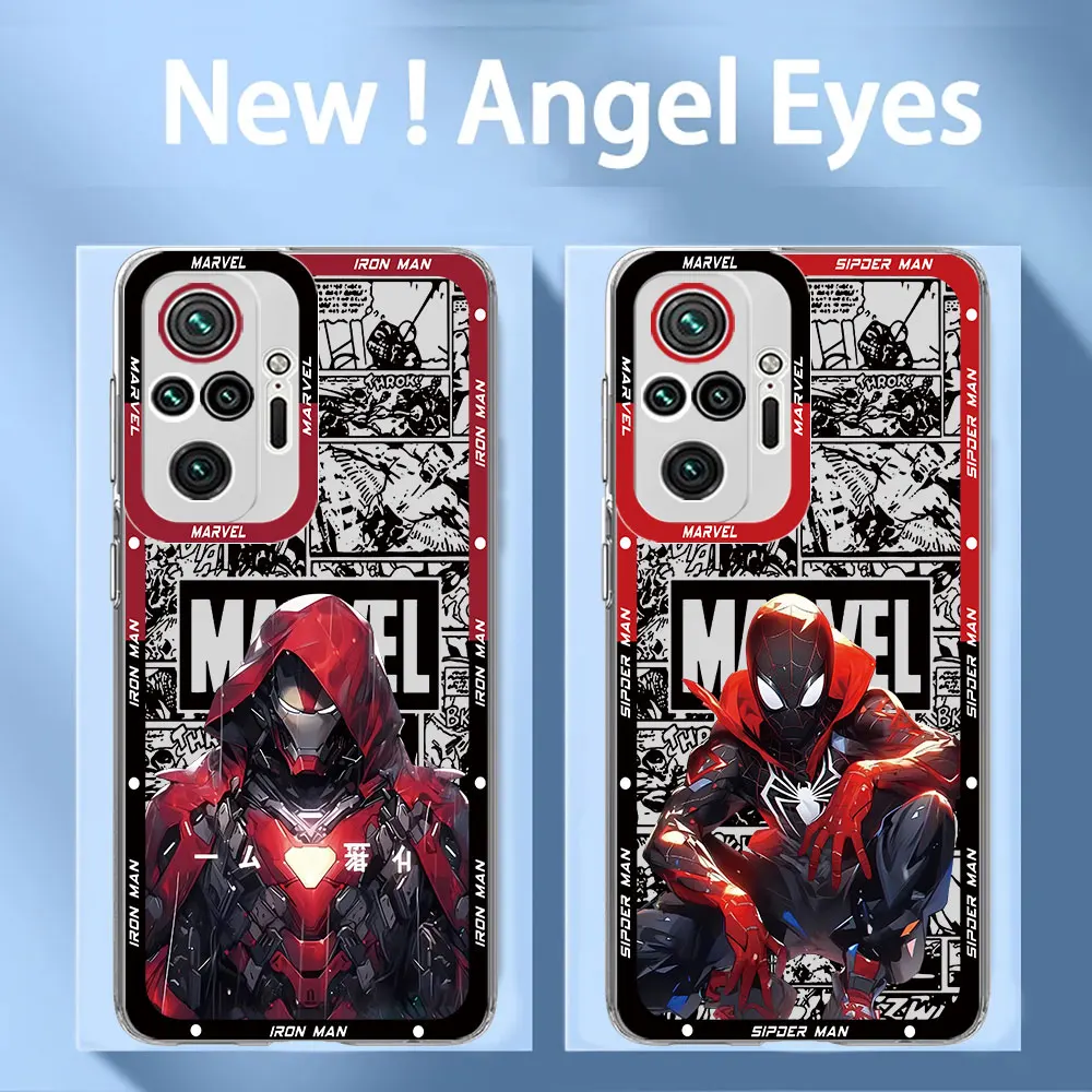 Trasparente Soft Marvel Spider Man Iron Man Bumper Cover Custodia Per Telefono Per Redmi Note 12S 9 Pro 12 Pro 9T 11S 11 Pro 10 Pro 8