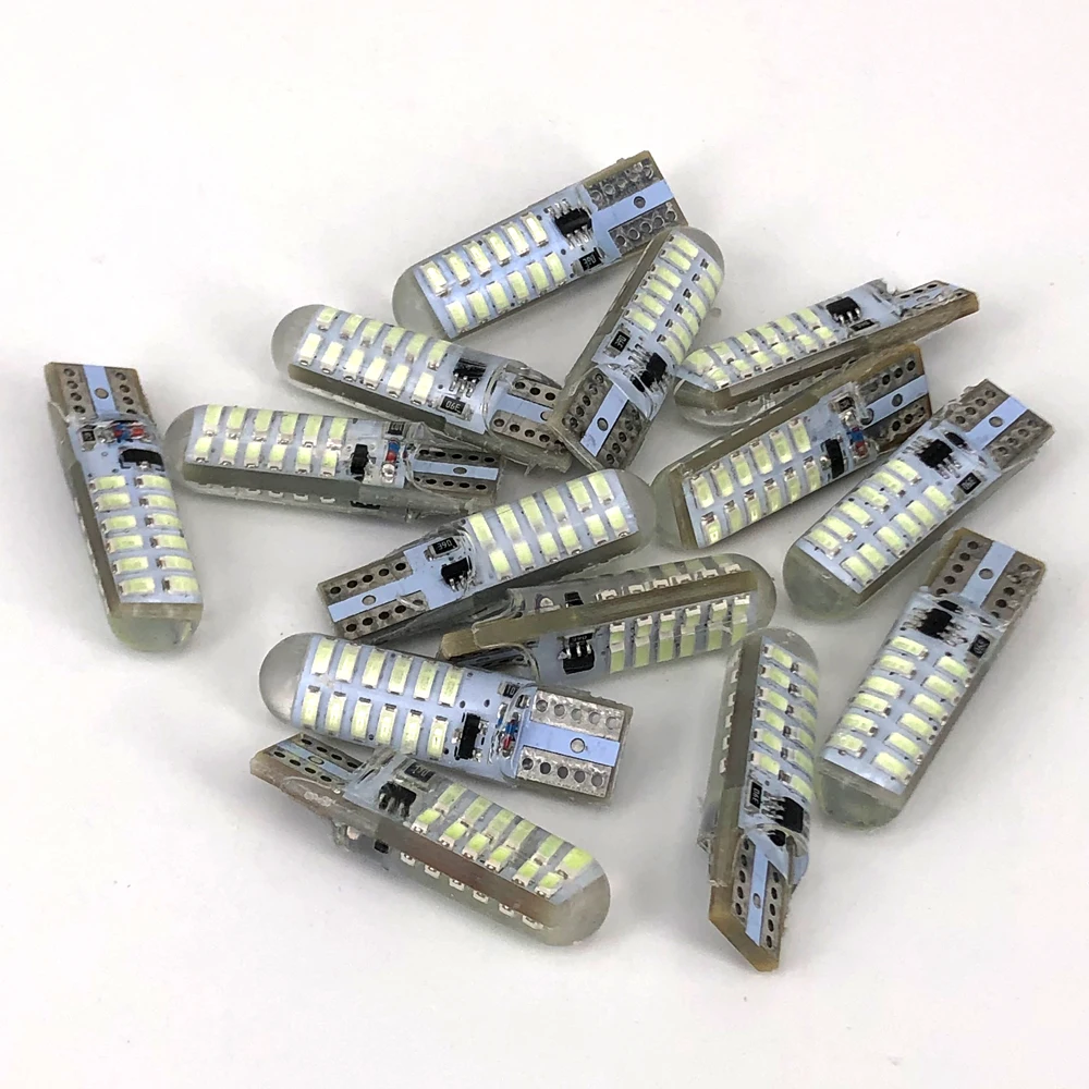 50 Pz Gel Di Silicone Luce T10 W5W 3014 24 Smd Flash Stroboscopico 194 168 Led Lampeggiante Lampadina Luci Di Ingombro Dc 12V