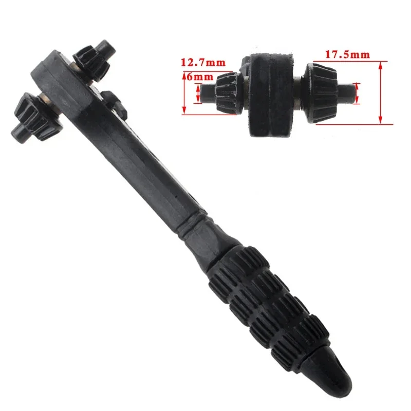 2 in 1 Double Head Ratchet Wrench Rust Resistant Anti Slip Drill Chuck Combination Key for Tightening Loosening Tool Accessories