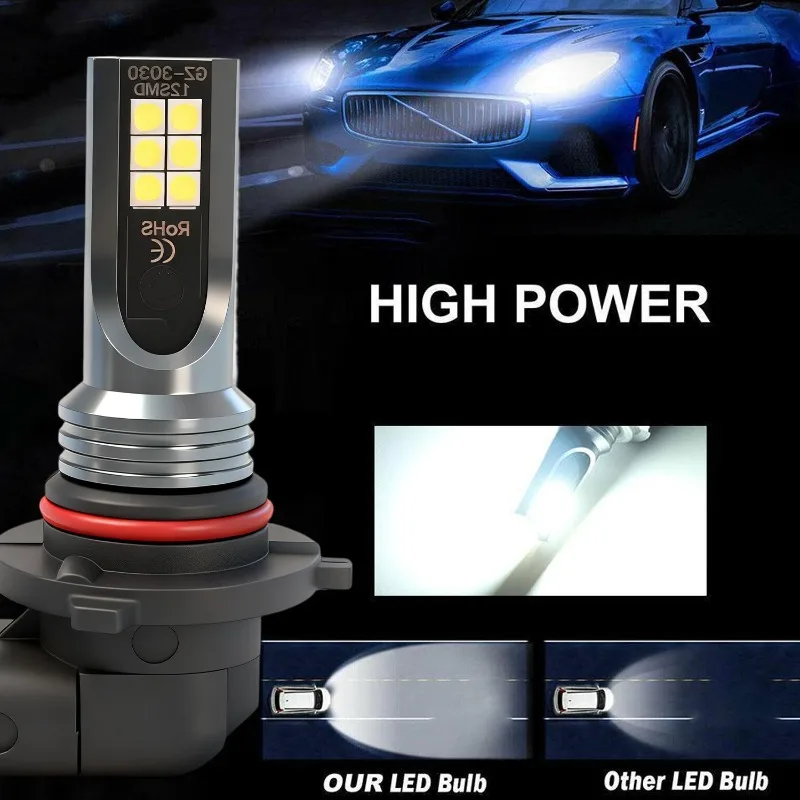 2PCS H11/H8 6500K-7500K LED 헤드라이트 전구 자동차 및 오토바이 헤드라이트 변환을 위한 슈퍼 밝은 흰색 LED 안개등 전구