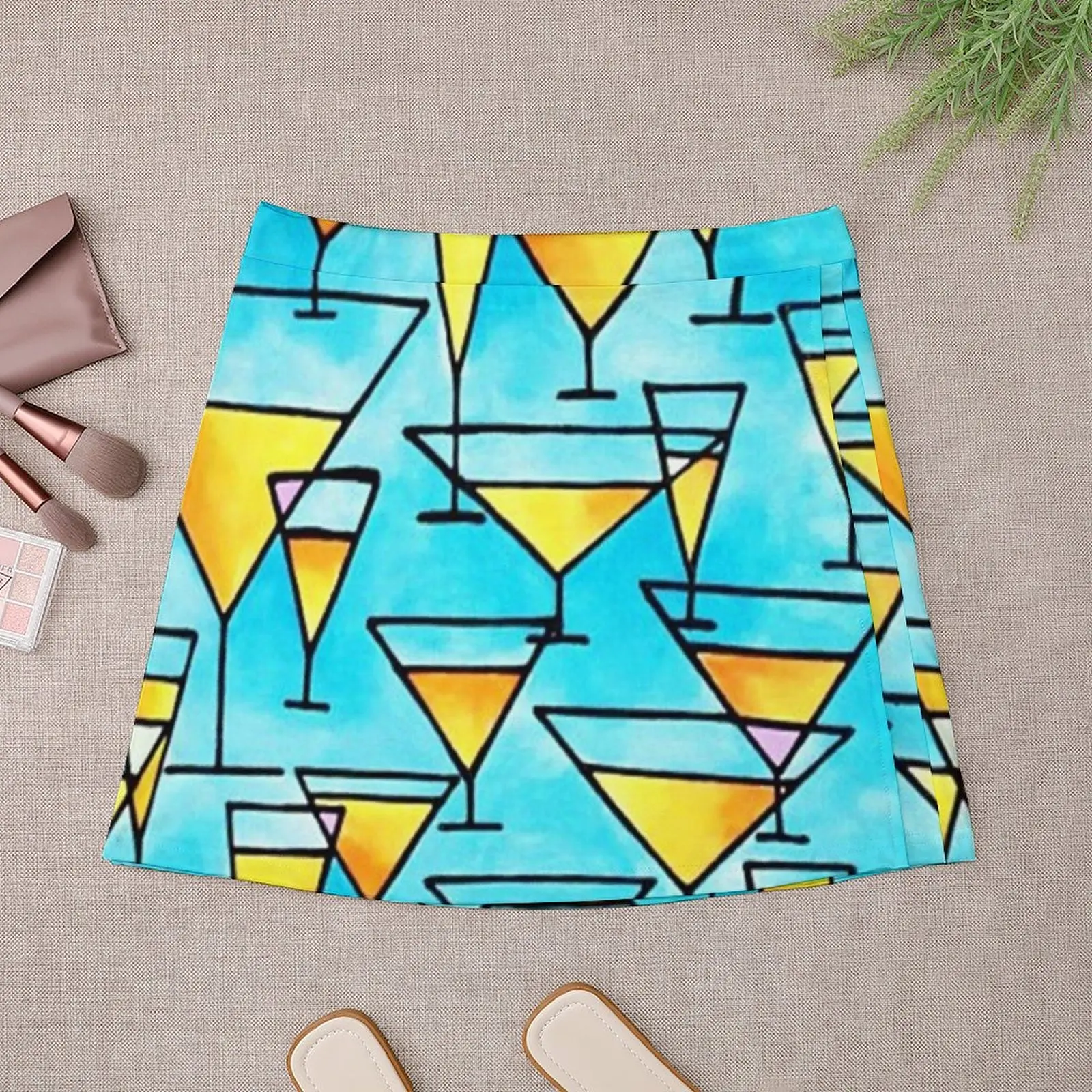 martini time Mini Skirt 90s aesthetic mini denim skirt novelty in clothes korean fashion